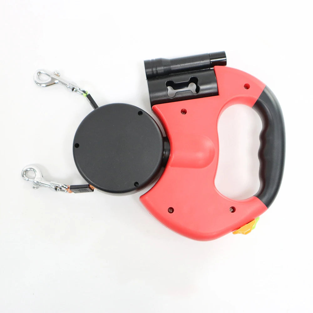 Doppel-Rollleine mit LED & 360° Drehgelenk