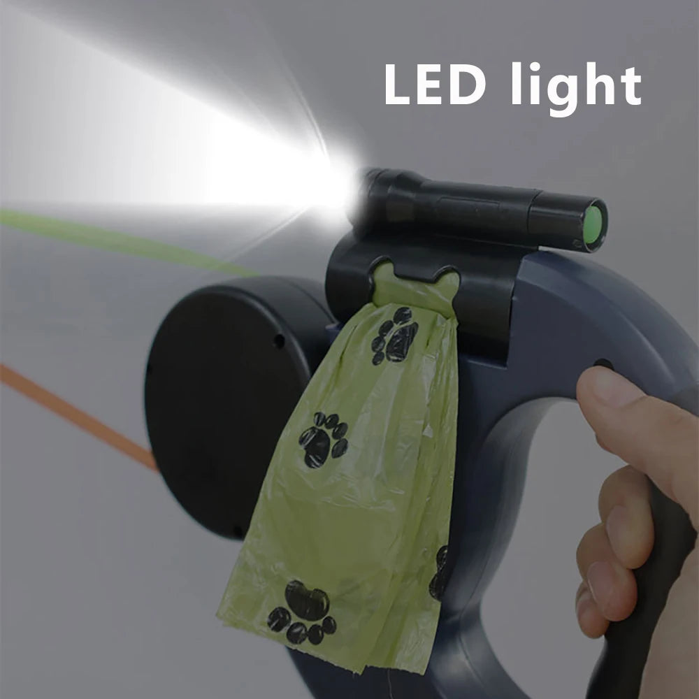 Doppel-Rollleine mit LED & 360° Drehgelenk
