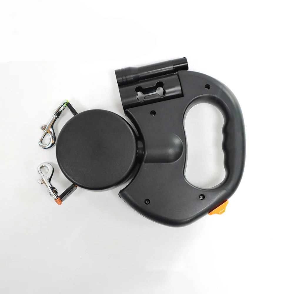 Doppel-Rollleine mit LED & 360° Drehgelenk