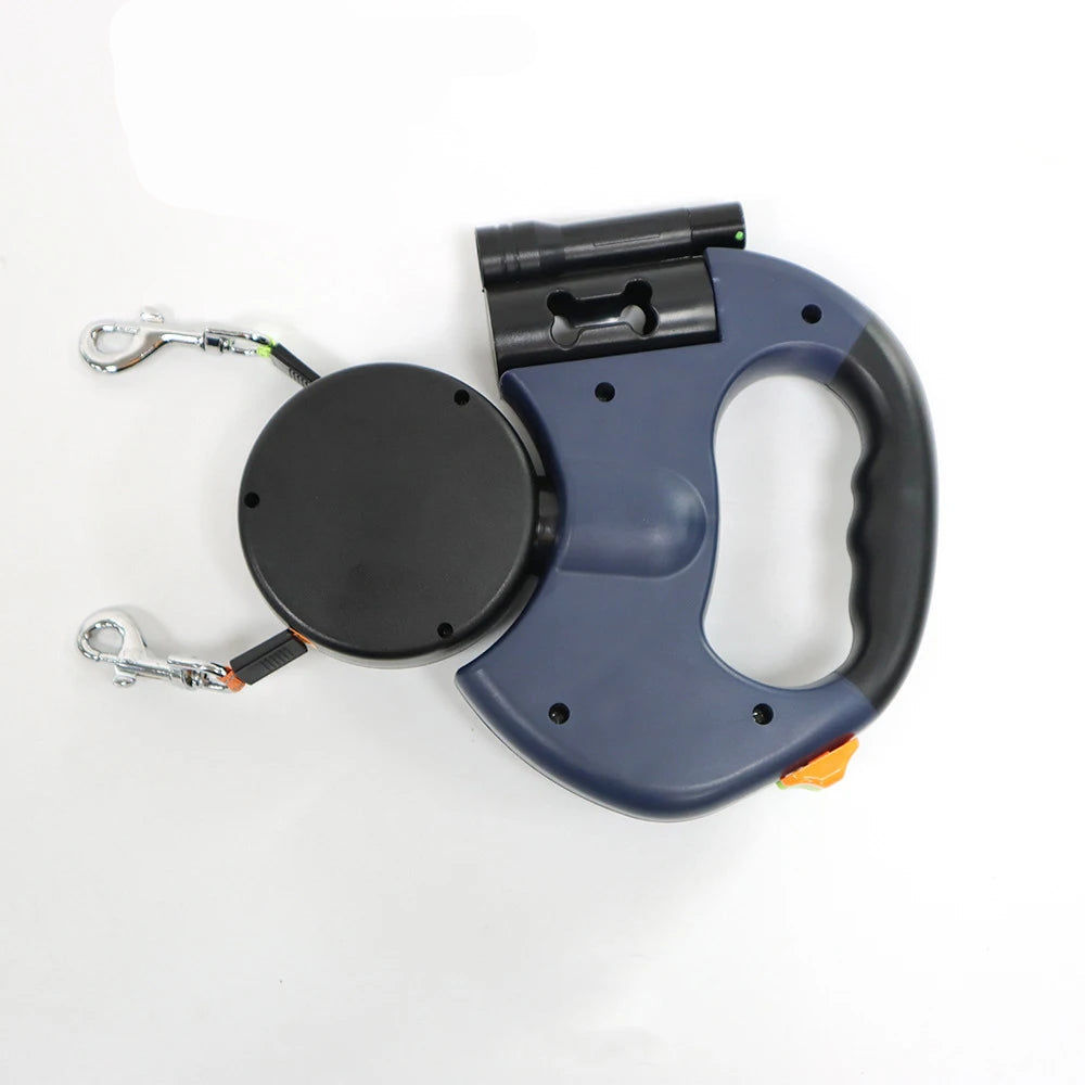 Doppel-Rollleine mit LED & 360° Drehgelenk