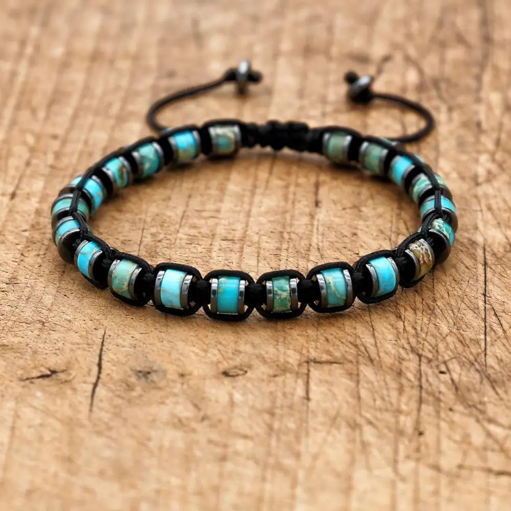Edles Herrenarmband – Hämatit & Naturstein