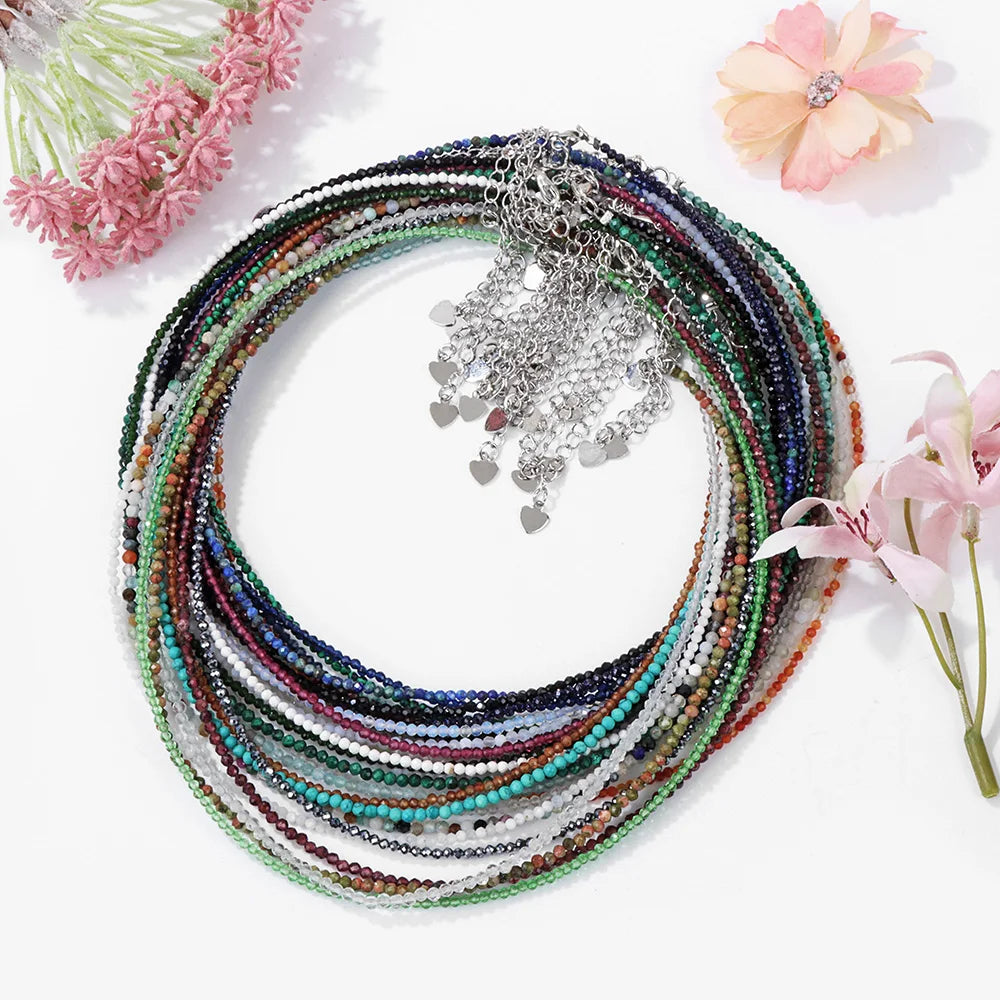 Feine Naturstein-Perlen Halsband