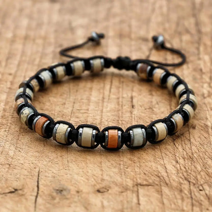 Edles Herrenarmband – Hämatit & Naturstein