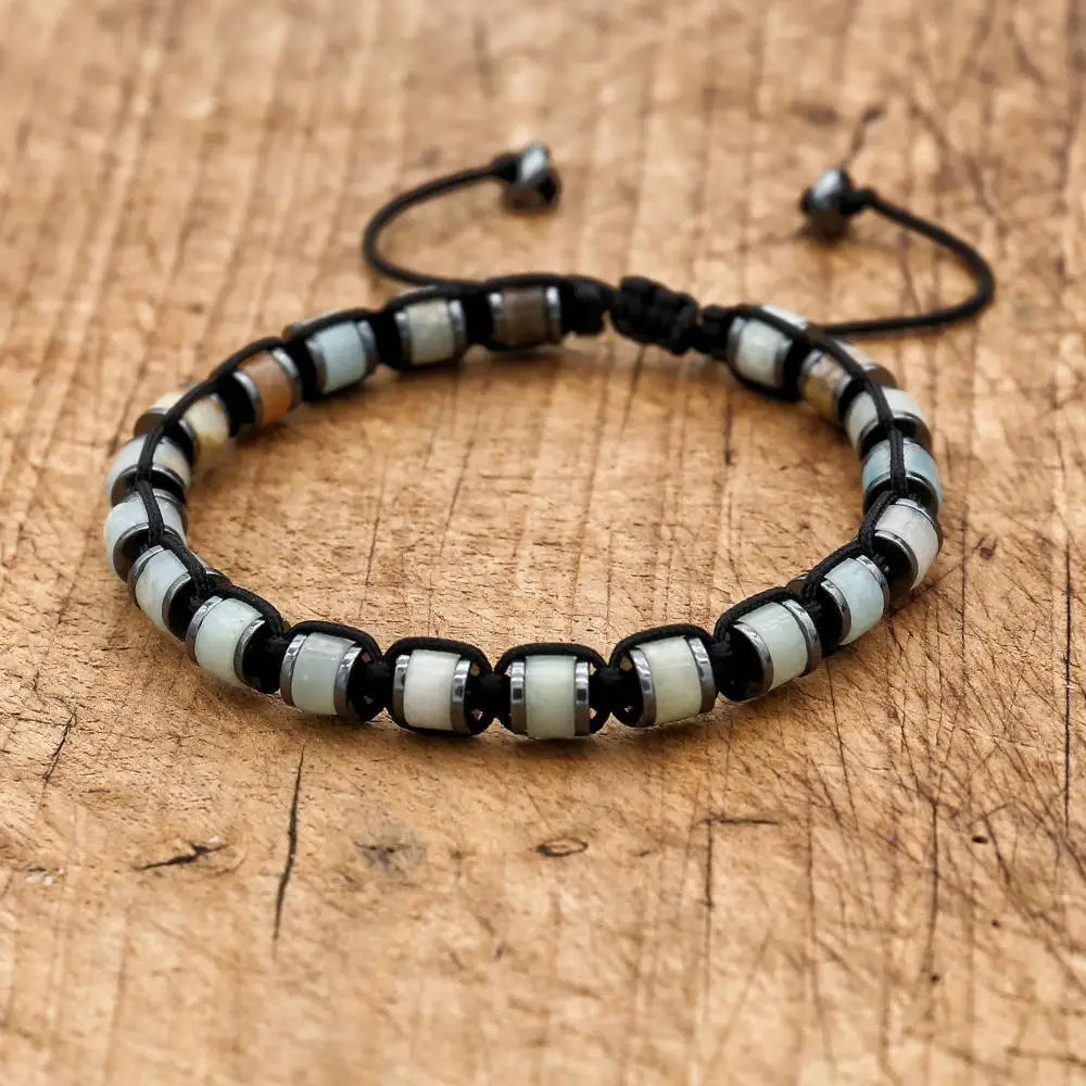 Edles Herrenarmband – Hämatit & Naturstein