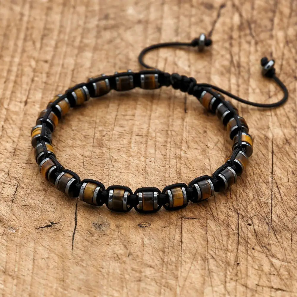 Edles Herrenarmband – Hämatit & Naturstein