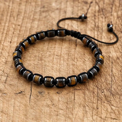 Edles Herrenarmband – Hämatit & Naturstein
