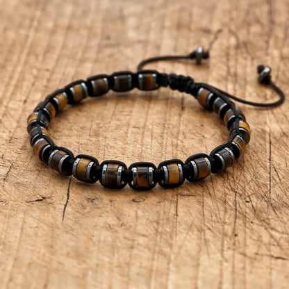 Edles Herrenarmband – Hämatit & Naturstein