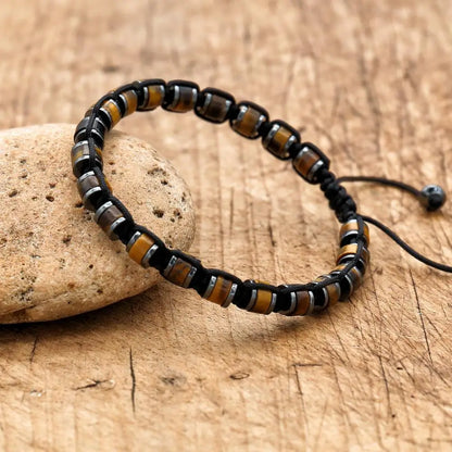 Edles Herrenarmband – Hämatit & Naturstein