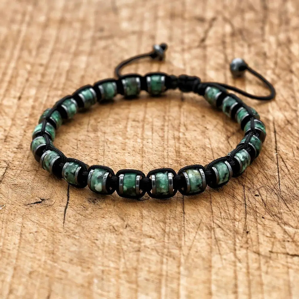 Edles Herrenarmband – Hämatit & Naturstein