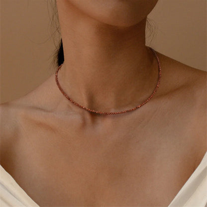 Feine Naturstein-Perlen Halsband