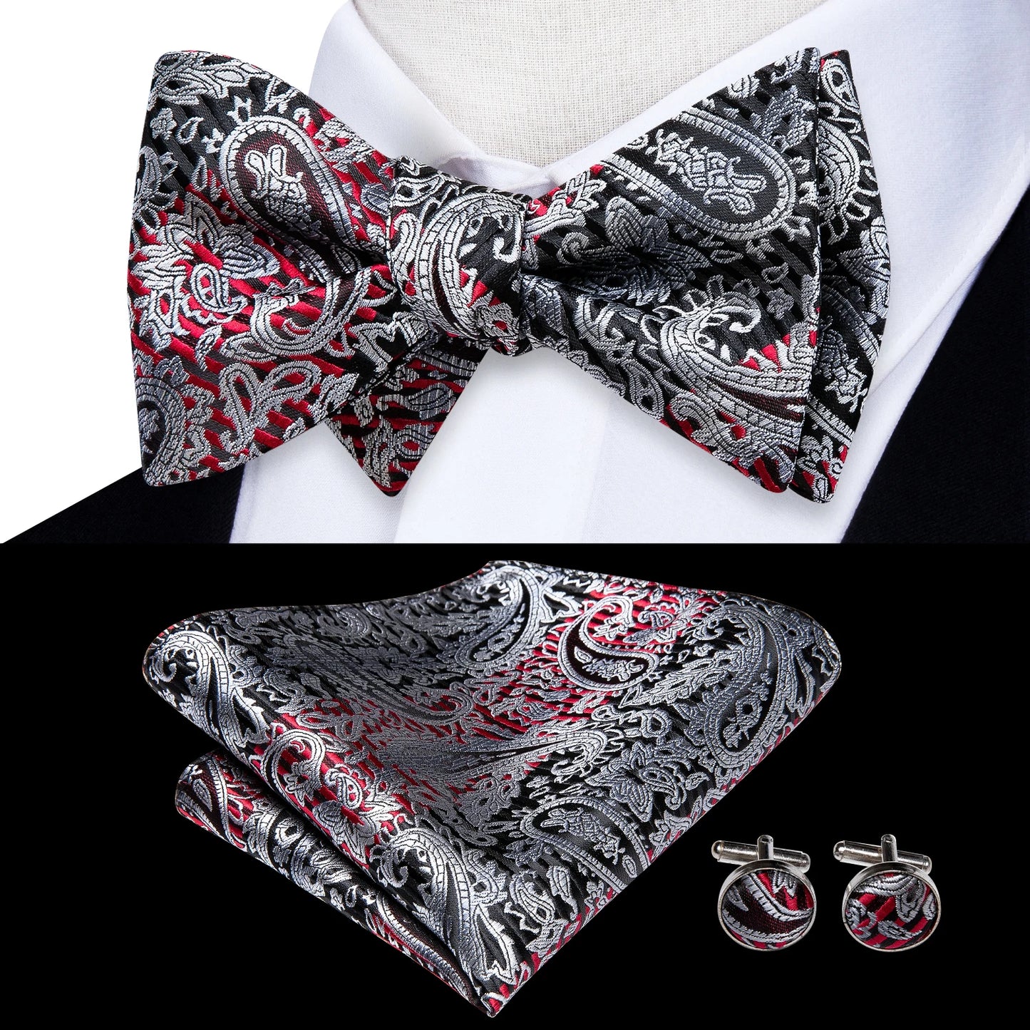 Jacquard Seidenfliegen-Set