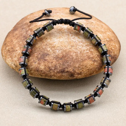 Edles Herrenarmband – Hämatit & Naturstein