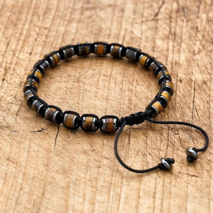 Edles Herrenarmband – Hämatit & Naturstein