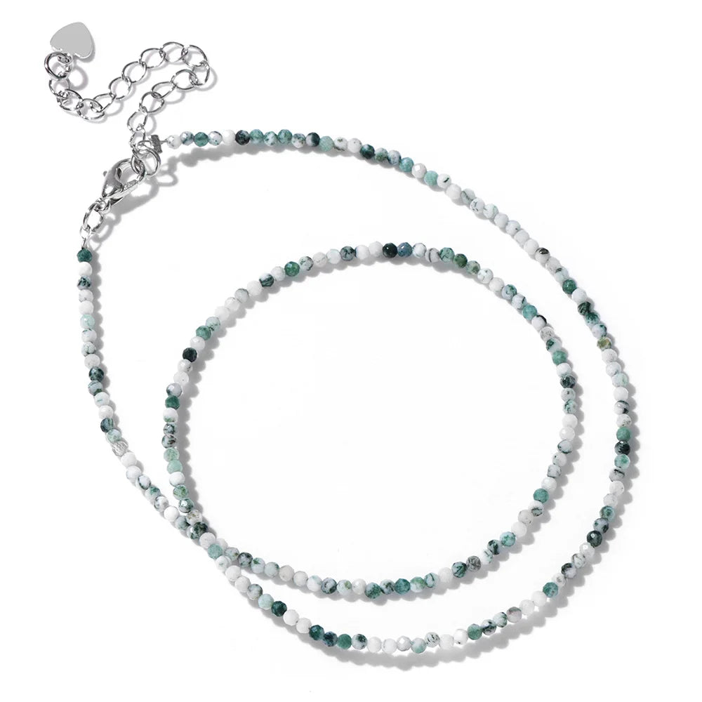 Feine Naturstein-Perlen Halsband