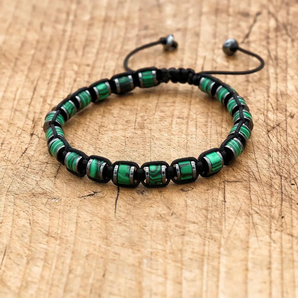 Edles Herrenarmband – Hämatit & Naturstein